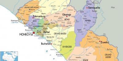 Kat jeyografik nan peyi Liberya